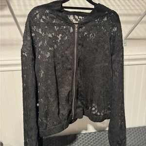 Elegant Black Lace Women's Jacket